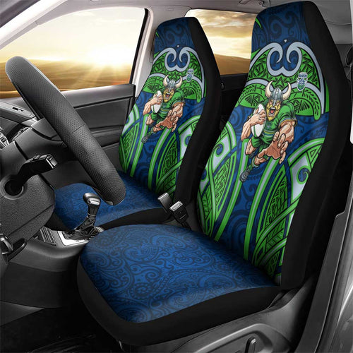 Canberra Raiders Rugby Car Seat Cover Polynesian Tribal Viking Warrior Green Blue Pattern