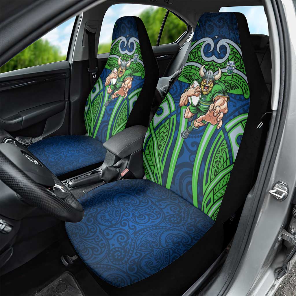Canberra Raiders Rugby Car Seat Cover Polynesian Tribal Viking Warrior Green Blue Pattern