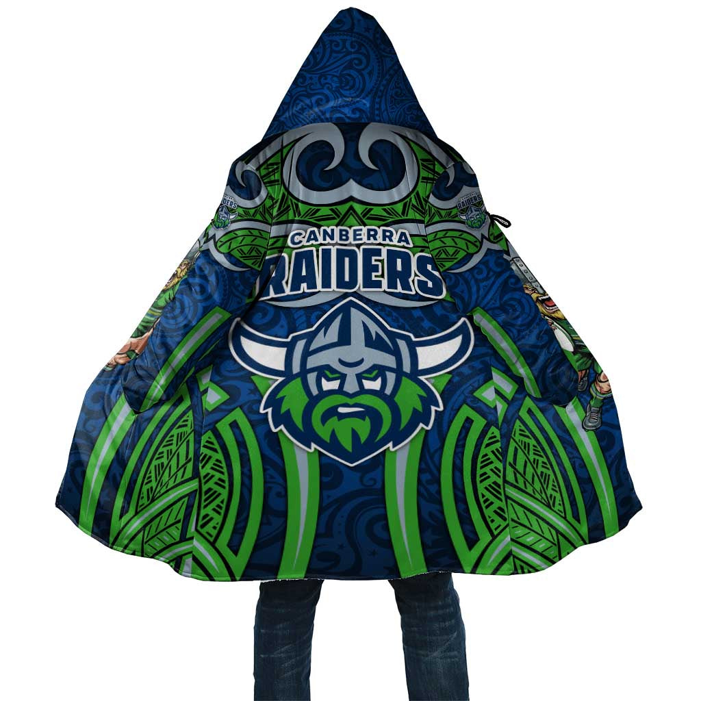 Canberra Raiders Rugby Cloak Polynesian Tribal Viking Warrior Green Blue Pattern
