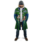 Canberra Raiders Rugby Cloak Polynesian Tribal Viking Warrior Green Blue Pattern