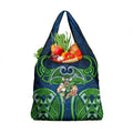 Canberra Raiders Rugby Grocery Bag Polynesian Tribal Viking Warrior Green Blue Pattern
