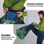 Canberra Raiders Rugby Grocery Bag Polynesian Tribal Viking Warrior Green Blue Pattern