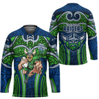 Canberra Raiders Rugby Hockey Jersey Polynesian Tribal Viking Warrior Green Blue Pattern