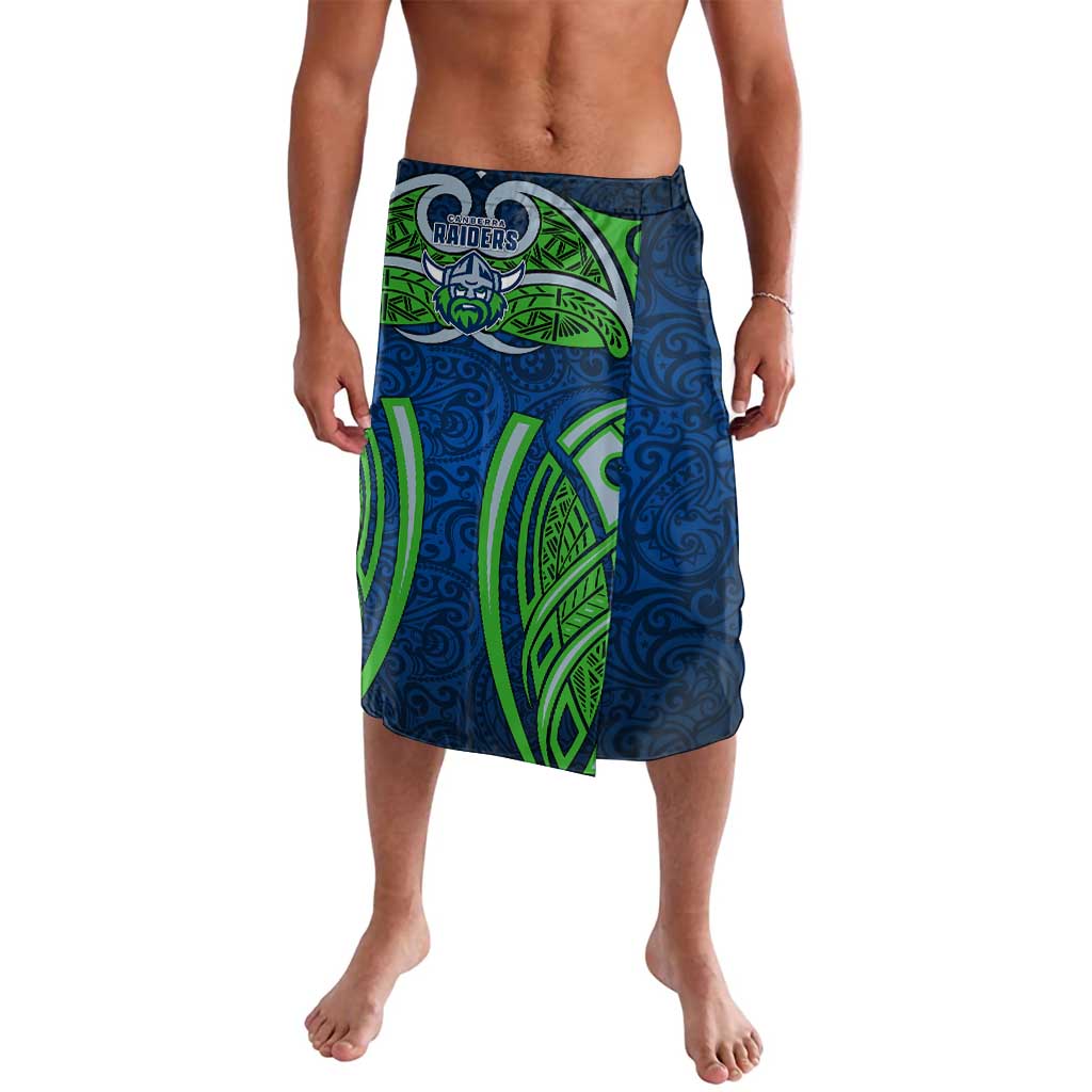 Canberra Raiders Rugby Lavalava Polynesian Tribal Viking Warrior Green Blue Pattern