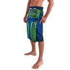 Canberra Raiders Rugby Lavalava Polynesian Tribal Viking Warrior Green Blue Pattern