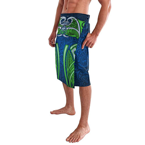 Canberra Raiders Rugby Lavalava Polynesian Tribal Viking Warrior Green Blue Pattern
