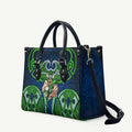 Canberra Raiders Rugby Leather Bag Polynesian Tribal Viking Warrior Green Blue Pattern