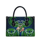 Canberra Raiders Rugby Leather Bag Polynesian Tribal Viking Warrior Green Blue Pattern
