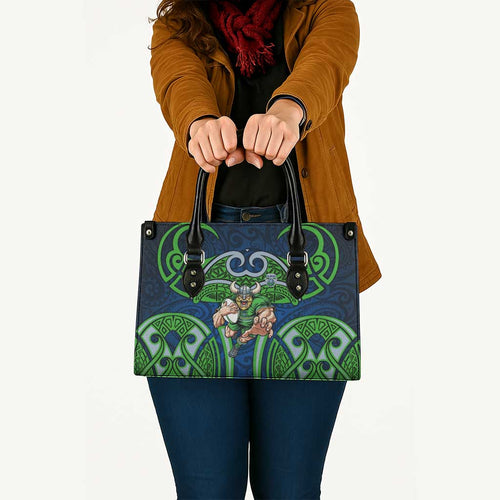 Canberra Raiders Rugby Leather Bag Polynesian Tribal Viking Warrior Green Blue Pattern