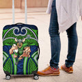 Canberra Raiders Rugby Luggage Cover Polynesian Tribal Viking Warrior Green Blue Pattern