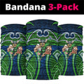 Canberra Raiders Rugby Neck Gaiter Polynesian Tribal Viking Warrior Green Blue Pattern