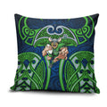 Canberra Raiders Rugby Pillow Cover Polynesian Tribal Viking Warrior Green Blue Pattern