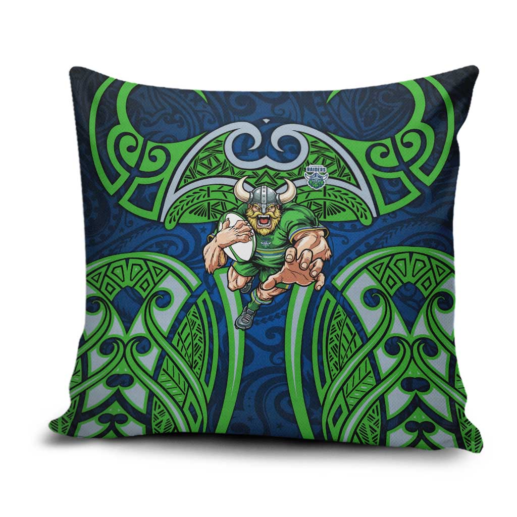 Canberra Raiders Rugby Pillow Cover Polynesian Tribal Viking Warrior Green Blue Pattern