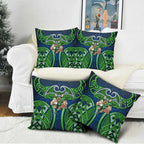 Canberra Raiders Rugby Pillow Cover Polynesian Tribal Viking Warrior Green Blue Pattern