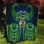 Canberra Raiders Rugby Quilt Polynesian Tribal Viking Warrior Green Blue Pattern
