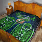 Canberra Raiders Rugby Quilt Polynesian Tribal Viking Warrior Green Blue Pattern