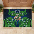 Canberra Raiders Rugby Rubber Doormat Polynesian Tribal Viking Warrior Green Blue Pattern