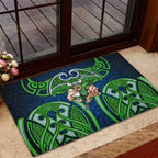 Canberra Raiders Rugby Rubber Doormat Polynesian Tribal Viking Warrior Green Blue Pattern