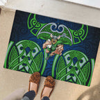 Canberra Raiders Rugby Rubber Doormat Polynesian Tribal Viking Warrior Green Blue Pattern
