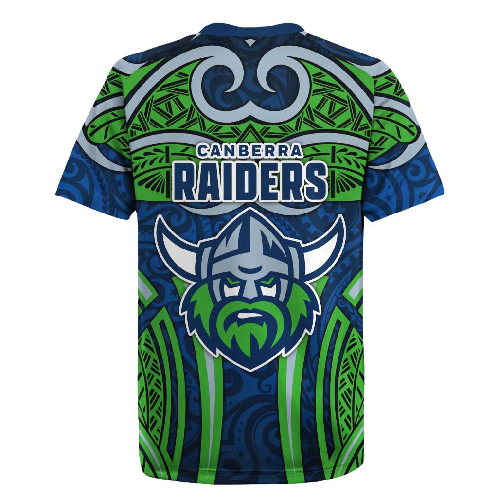 Canberra Raiders Rugby Rugby Jersey Polynesian Tribal Viking Warrior Green Blue Pattern