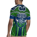 Canberra Raiders Rugby Rugby Jersey Polynesian Tribal Viking Warrior Green Blue Pattern