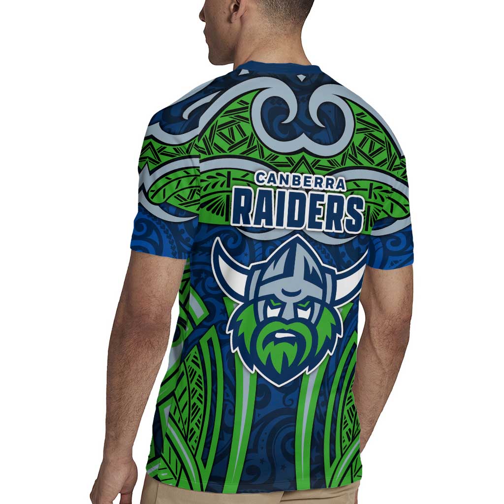 Canberra Raiders Rugby Rugby Jersey Polynesian Tribal Viking Warrior Green Blue Pattern