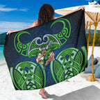 Canberra Raiders Rugby Sarong Polynesian Tribal Viking Warrior Green Blue Pattern