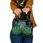 Canberra Raiders Rugby Shoulder Handbag Polynesian Tribal Viking Warrior Green Blue Pattern