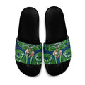 Canberra Raiders Rugby Slide Sandals Polynesian Tribal Viking Warrior Green Blue Pattern