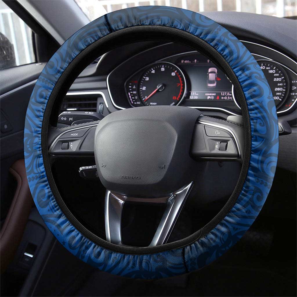 Canberra Raiders Rugby Steering Wheel Cover Polynesian Tribal Viking Warrior Green Blue Pattern