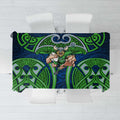 Canberra Raiders Rugby Tablecloth Polynesian Tribal Viking Warrior Green Blue Pattern