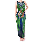 Canberra Raiders Rugby Tank Maxi Dress Polynesian Tribal Viking Warrior Green Blue Pattern