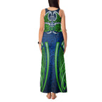 Canberra Raiders Rugby Tank Maxi Dress Polynesian Tribal Viking Warrior Green Blue Pattern