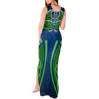 Canberra Raiders Rugby Tank Maxi Dress Polynesian Tribal Viking Warrior Green Blue Pattern