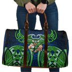 Canberra Raiders Rugby Travel Bag Polynesian Tribal Viking Warrior Green Blue Pattern