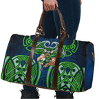 Canberra Raiders Rugby Travel Bag Polynesian Tribal Viking Warrior Green Blue Pattern