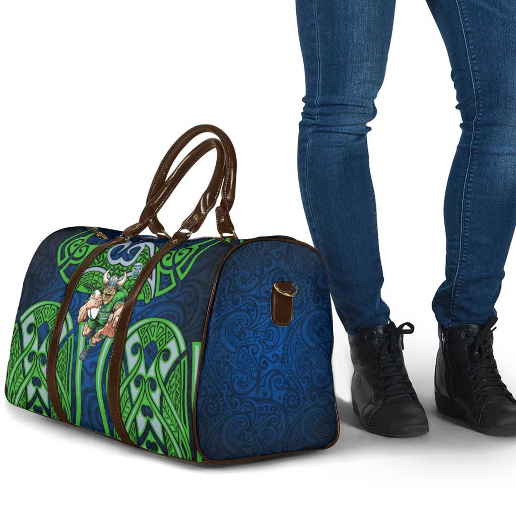 Canberra Raiders Rugby Travel Bag Polynesian Tribal Viking Warrior Green Blue Pattern