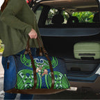 Canberra Raiders Rugby Travel Bag Polynesian Tribal Viking Warrior Green Blue Pattern