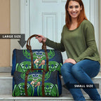 Canberra Raiders Rugby Travel Bag Polynesian Tribal Viking Warrior Green Blue Pattern