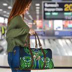 Canberra Raiders Rugby Travel Bag Polynesian Tribal Viking Warrior Green Blue Pattern