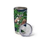 Canberra Raiders Rugby Tumbler Cup Polynesian Tribal Viking Warrior Green Blue Pattern