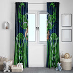 Canberra Raiders Rugby Window Curtain Polynesian Tribal Viking Warrior Green Blue Pattern