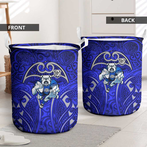 Canterbury Bankstown Bulldogs Rugby Laundry Basket Polynesian Tribal Bulldog Warrior Blue Pattern