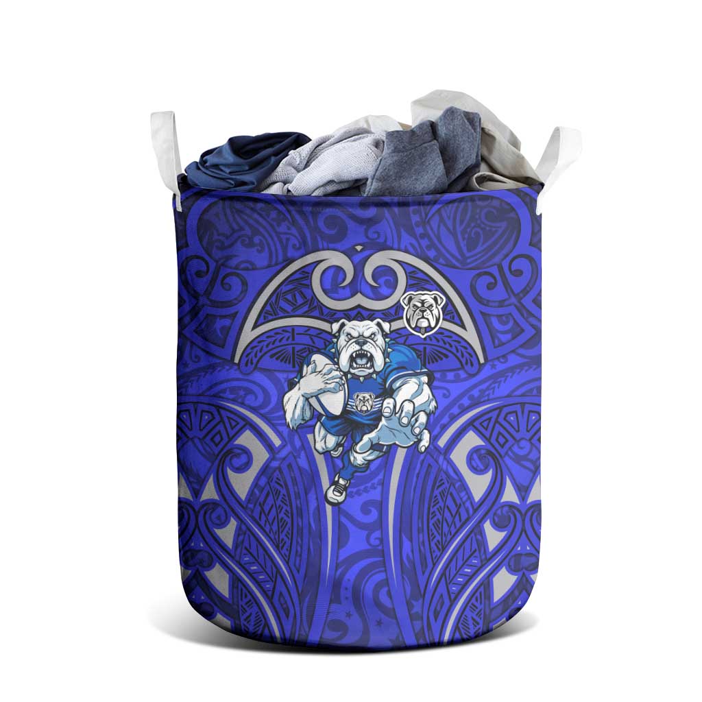 Canterbury Bankstown Bulldogs Rugby Laundry Basket Polynesian Tribal Bulldog Warrior Blue Pattern