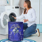 Canterbury Bankstown Bulldogs Rugby Laundry Basket Polynesian Tribal Bulldog Warrior Blue Pattern