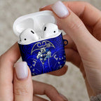 Canterbury Bankstown Bulldogs Rugby AirPods Case Polynesian Tribal Bulldog Warrior Blue Pattern