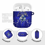 Canterbury Bankstown Bulldogs Rugby AirPods Case Polynesian Tribal Bulldog Warrior Blue Pattern