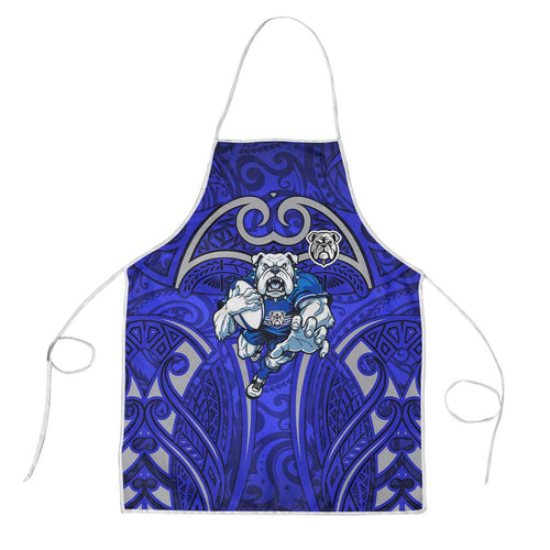 Canterbury Bankstown Bulldogs Rugby Apron Polynesian Tribal Bulldog Warrior Blue Pattern
