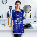 Canterbury Bankstown Bulldogs Rugby Apron Polynesian Tribal Bulldog Warrior Blue Pattern