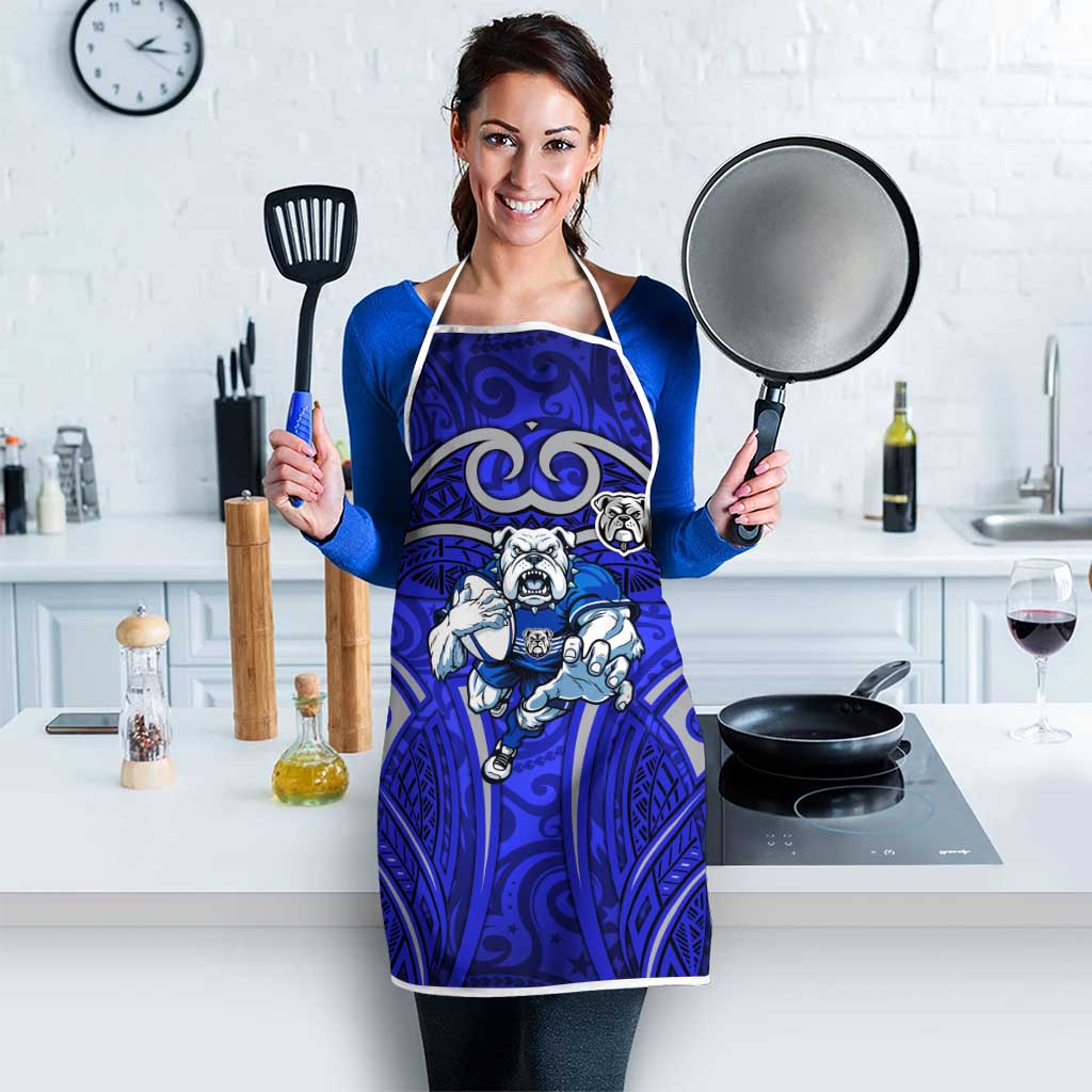 Canterbury Bankstown Bulldogs Rugby Apron Polynesian Tribal Bulldog Warrior Blue Pattern